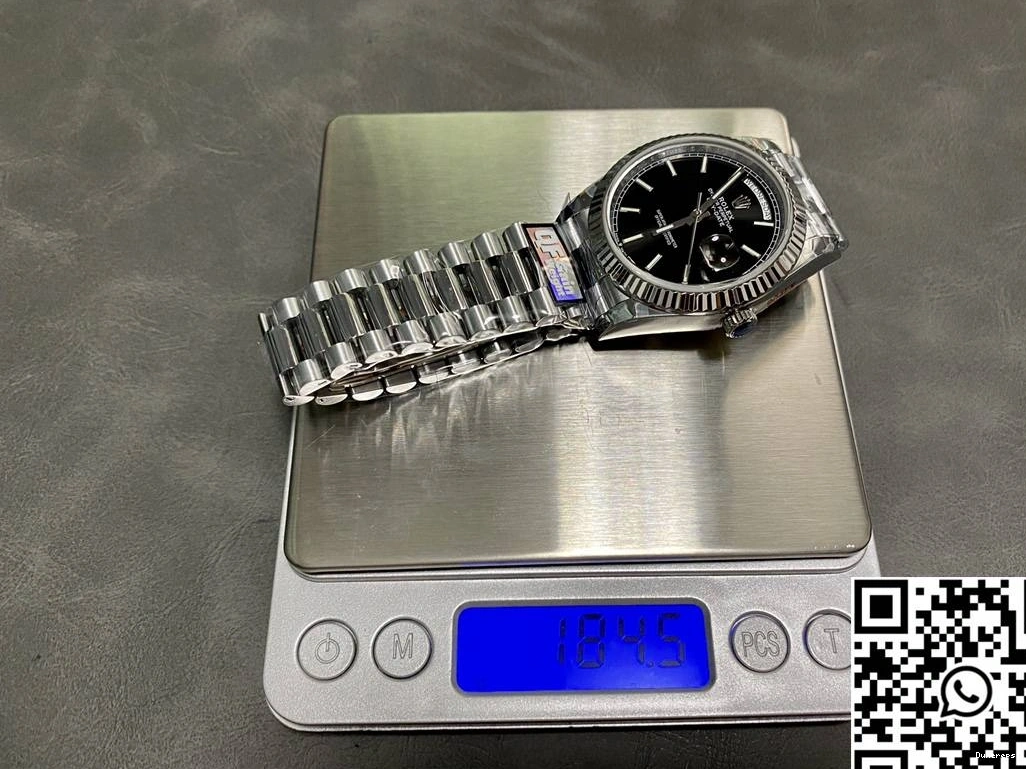 QF v5 Day Date Tungsten Dial Steel Factory Black Rolex M228239-0004 0323